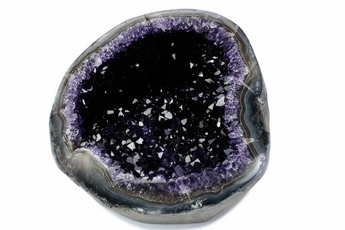 Wide, Intense Purple Amethyst Geode - Uruguay #379325
